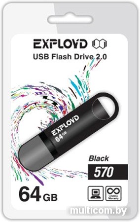 USB Flash Exployd 570 64GB (черный) [EX-64GB-570-Black]