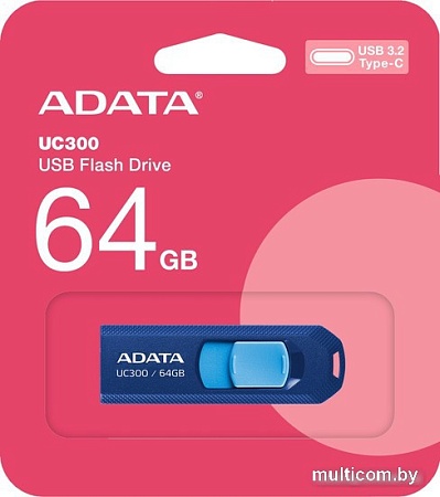 USB Flash ADATA UC300 64GB (синий/голубой)