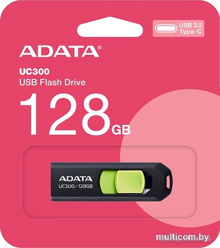 USB Flash ADATA UC300 128GB (черный/зеленый)