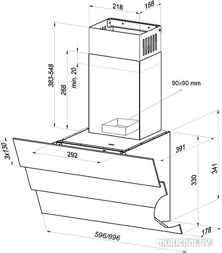 Кухонная вытяжка MAAN Saturn Bravo 60 White