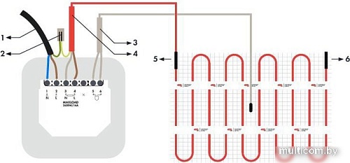 Нагревательный мат СТН Квадрат тепла 6 кв.м. 900 Вт
