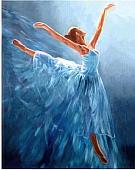 Алмазная мозаика Wizardi Балерина в голубом WD2343
