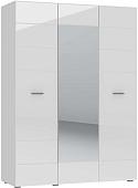 Шкаф распашной НК-Мебель Gloss 3-х дверный (белый/белый глянец)