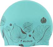 Шапочка для плавания Elous EL009 (листики, голубой)