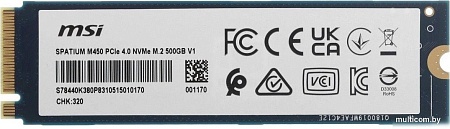 SSD MSI Spatium M450 V1 500GB S78-440K380-P83
