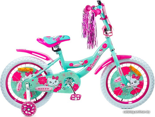 Детский велосипед Favorit Kitty 16 KIT-16GN (розовый/бирюзовый)