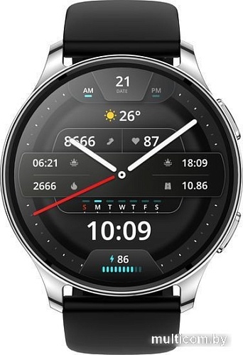 Умные часы Amazfit POP 3R (серебристый, с силиконовым ремешком)