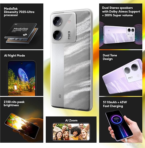 Телефон POCO M7 Pro 5G 8GB/256GB международная версия (серебристый)
