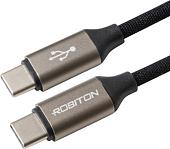 Кабель Robiton P22 USB Type-C - USB Type-C (1 м, черный)