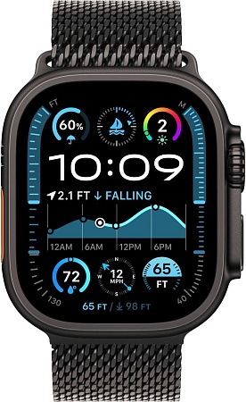 Умные часы Apple Watch Ultra 2 LTE 49 мм (титановый корпус, черный/черный, миланская петля M)