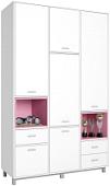 Шкаф распашной Polini Kids Mirum 2335 трехсекционный (белый/розовый)