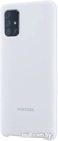 Чехол Samsung Silicone Cover A71 (серебристый)