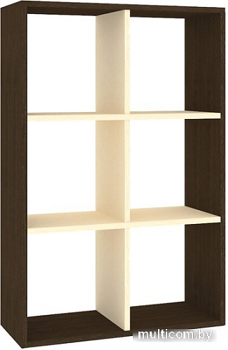 Стеллаж Кортекс-мебель КМ-33 6 секций (венге темный/венге светлый)