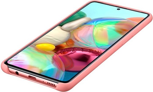 Чехол Samsung Silicone Cover A71 (розовый)