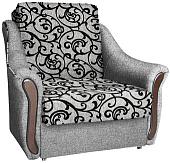 Кресло-кровать Асмана Виктория (рогожка завиток черный/рогожка серый)