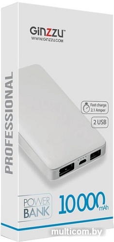 Портативное зарядное устройство Ginzzu GB-3911W (белый)